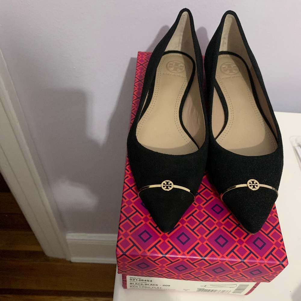 COPY - Tory Burch Suede pointy toed flats